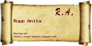 Rupp Anita névjegykártya