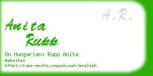 anita rupp business card